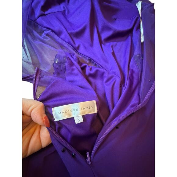 NWT Madison James Purple Black Gown - Size 8 - Picture 16 of 16